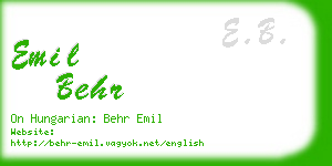 emil behr business card